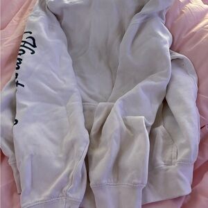 White Hoodie with Black Script